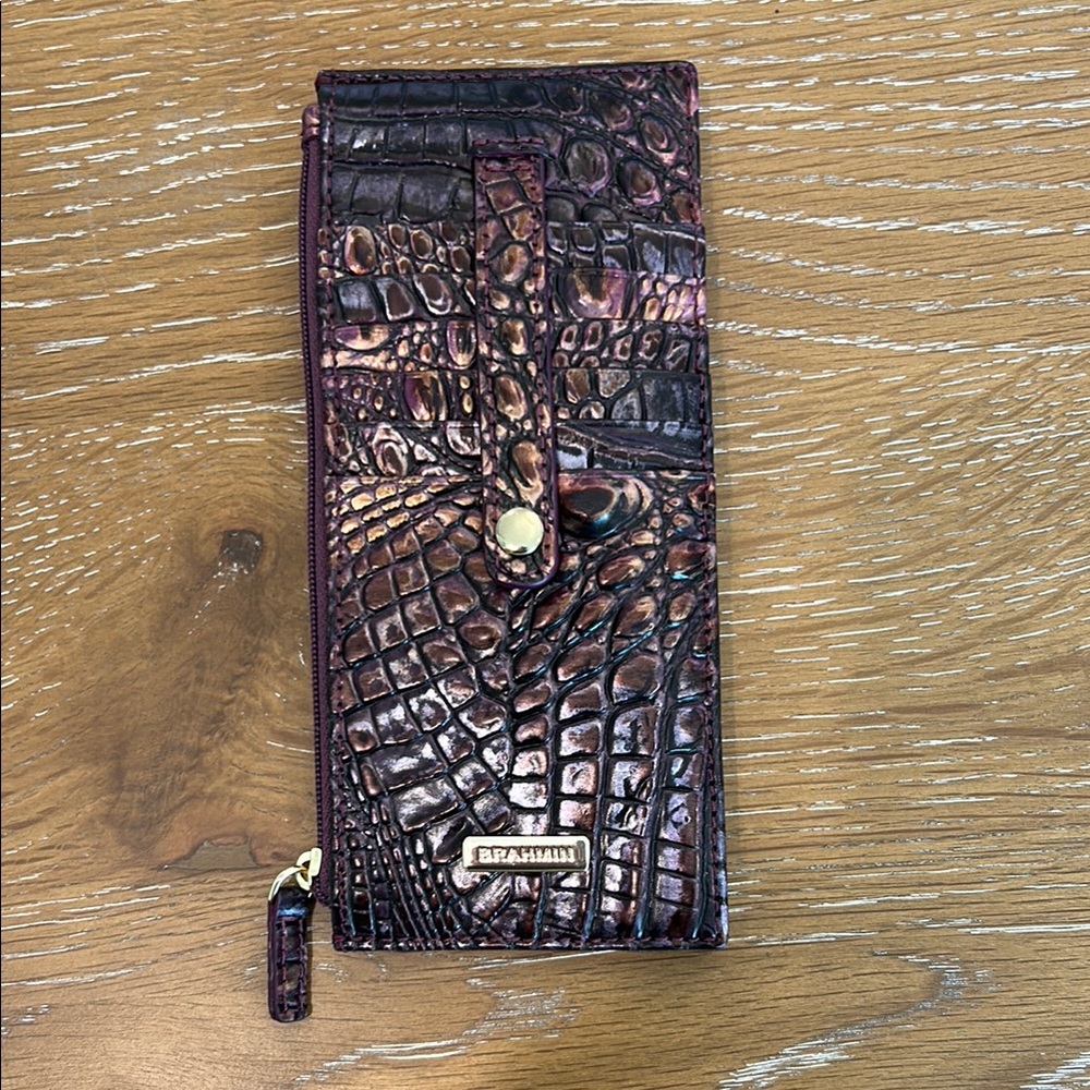 Brahmin Multi-Tone Croc-Embossed Credit Card Wallet
